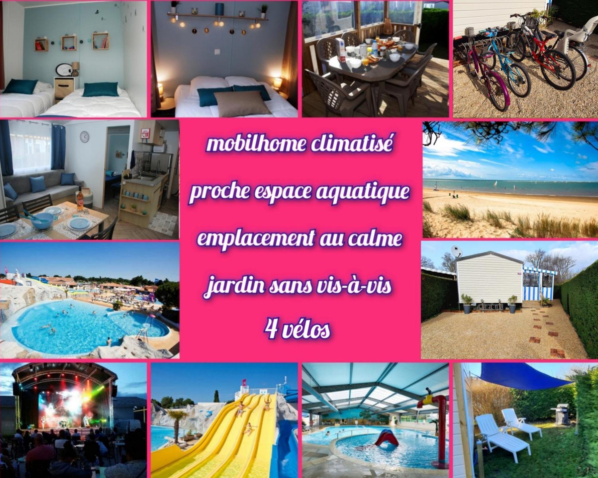 Mobilhome 2Ch Climatise-Terrasse Fermee-4 Velos-Camping 4 Etoiles Les Charmettes Les Mathes Zewnętrze zdjęcie